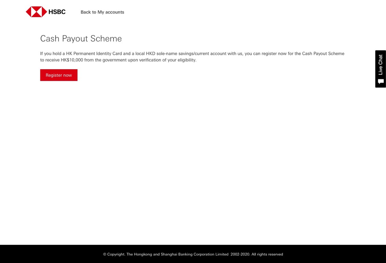 Desktop website screenshot of 'Begin the registration by tapping "Register now"'