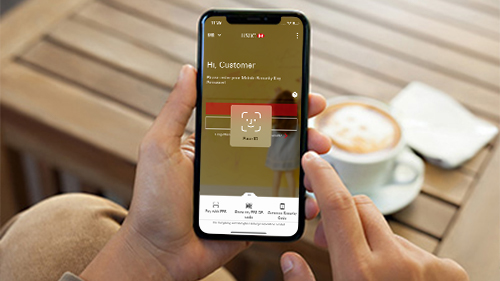 Using biometric authentication in hsbc hk mobile banking app; image used for HSBC HK Mobile Banking app.
